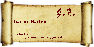 Garan Norbert névjegykártya